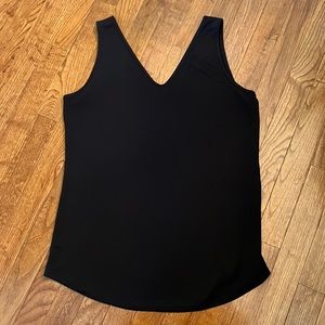 Black V-neck tank top